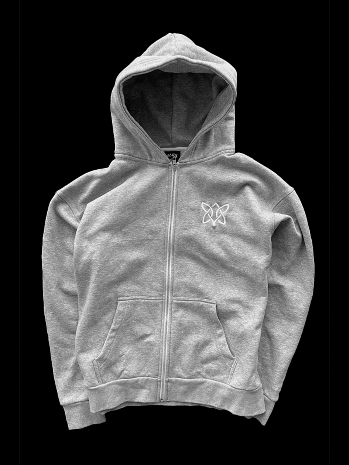 SYARA GREY ESSENTIALS ZIP HOODIE